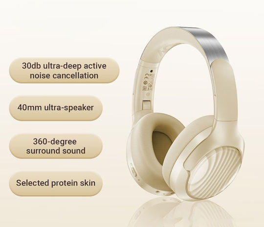 Acefast H5 Wireless / Wired Over Ear Headphones Milky White