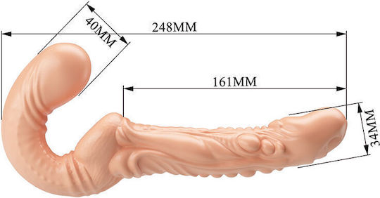 Baile Emma Textured Double Penetration Strap-on Flesh