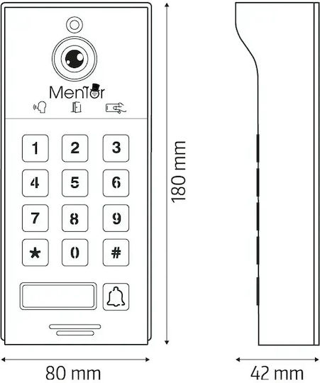 Interfon Video Inteligent Mentor Svk473b 4 Fire Wi-Fi Card Pin Aplicația Tuya 7 Inch Ips Dvr Ahd 2mp Ik07 Negru