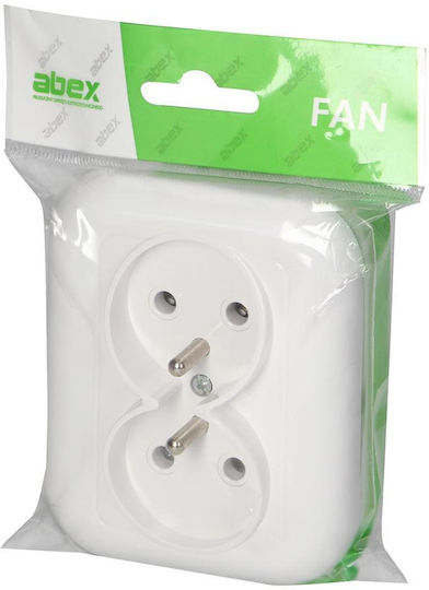 Abex White Fan Double Socket Grounding Pt-6f