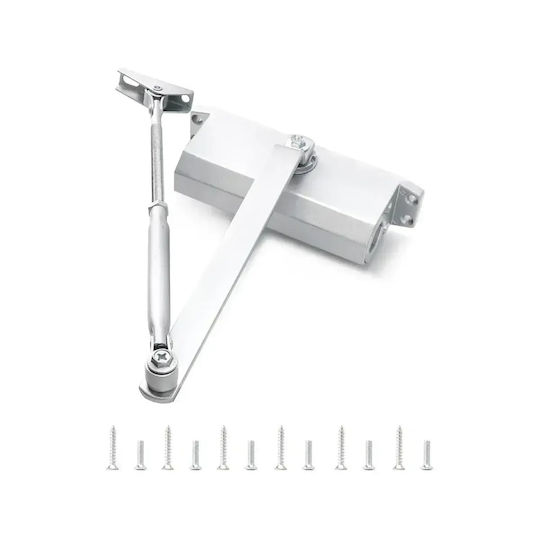 Amortizor Hidraulic Universal Pentru Ușă Mentor Acs043 2 Viteze Reglabile 80-100kg 800-1200mm 300,000 Cicluri 180 Grade Argintiu