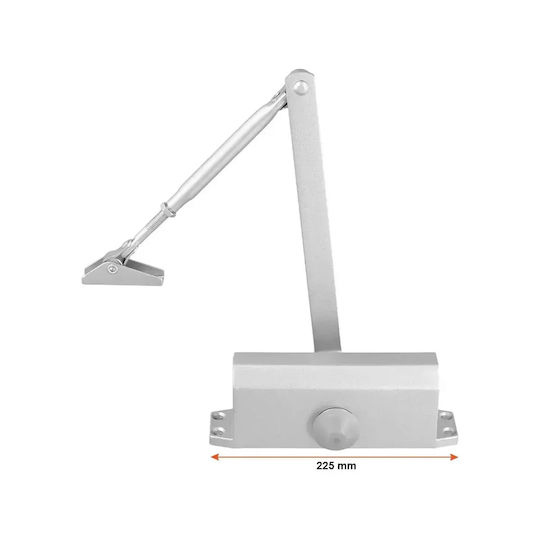 Amortizor Hidraulic Universal Pentru Ușă Mentor Acs043 2 Viteze Reglabile 80-100kg 800-1200mm 300,000 Cicluri 180 Grade Argintiu