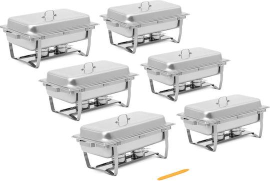 Încălzitor De Mâncare Bain Marie Paste Gn 1/1 7,5 L Oțel Set 6 Bucăți