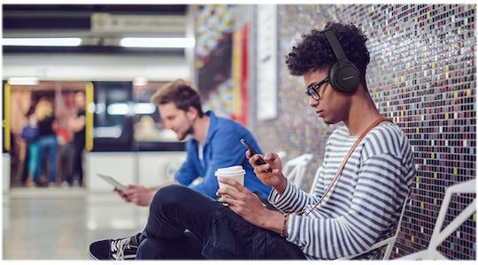 Panasonic RB-HF520BE Kabellos / Kabelgebunden Über Ohr Kopfhörer mit 50 Stunden Betriebszeit und Quick Charge Schwarz
