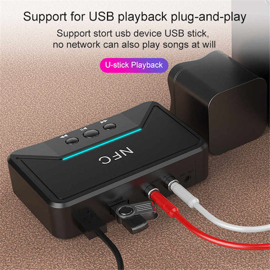 BT300 Bluetooth 5 Receiver with RCA / 3.5mm Jack / Optical Output Ports