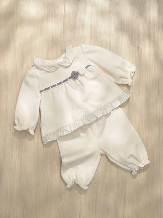 Kids Sweatpants Set Beige