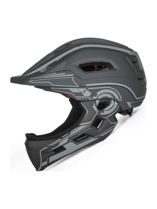 Wozinsky Kinderfahrrad- / Rollerhelm Vollgesicht für Stadtfahrrad Grau
