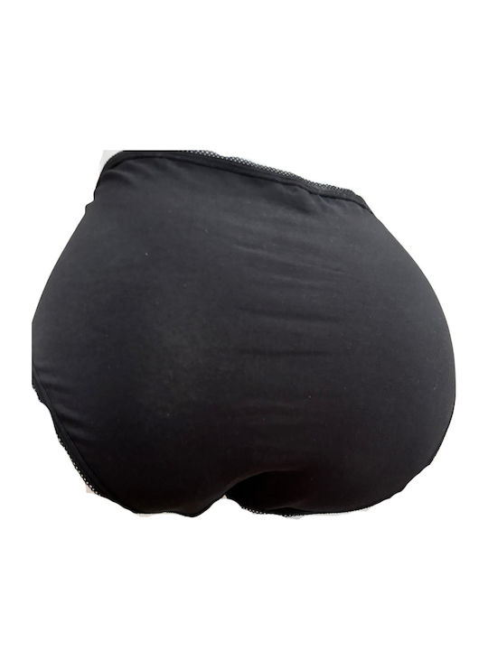 High Waist Women's Briefs 3Pack with Lace Black