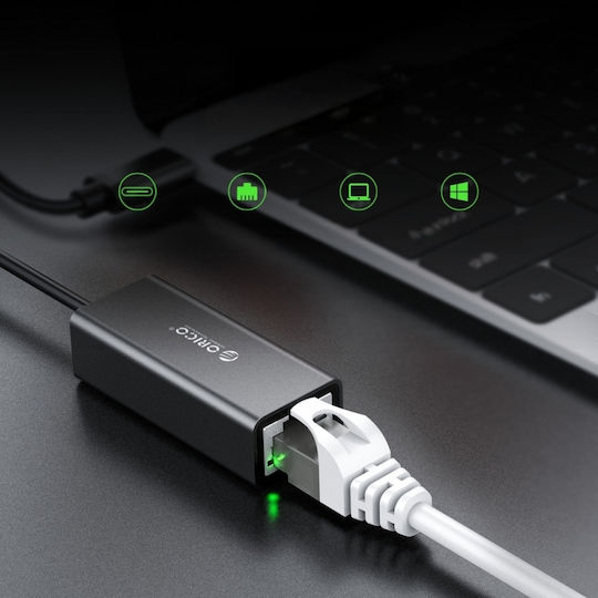 Orico Xc-r45-v1 Usb-c To Rj45 Gigabit Ethernet 1 Gbps Network Adapter Black 6942227180629