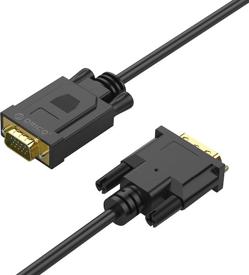 Orico Cable DVI-D male - VGA female 5m Μαύρο XD-DITV