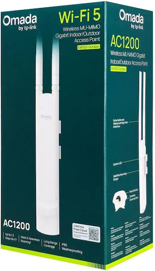 TP-LINK EAP225-Outdoor v3.20 Εξωτερικό Access Point Wi‑Fi 5 Dual Band (2.4 & 5GHz) Μονό Kit