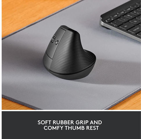 Logitech Lift Wireless Ergonomic Vertical Mouse for Left-handed Black