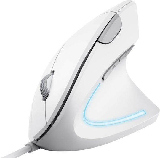 Trust Verto Ergonomic Wired Vertical Mouse White