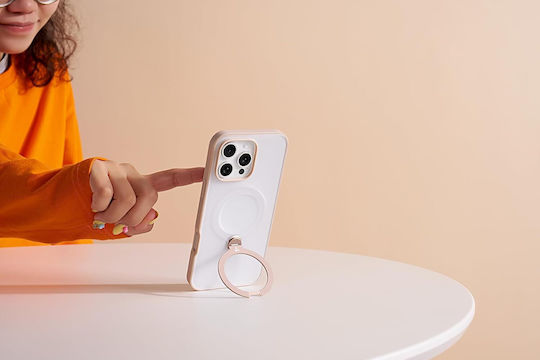 Torras Ostand Spin Rückseite Umschlag Silikon Gold (iPhone 17 Pro / iPhone 16 Pro)
