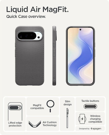 Spigen Liquid Air Mag Back Cover Silicon Gri (Google Pixel 10 / 10 Pro)