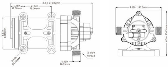 Seaflo Pumpe Pressostatisch Membran für Boot Automatisch 5 BAR 8.3 Liter/Minute 2.2GPM 12V