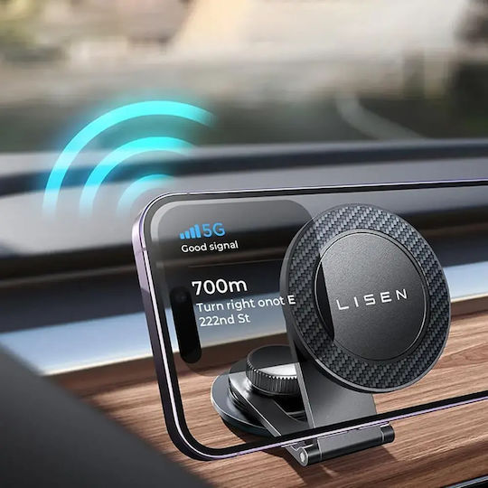 Lisen Suport Auto pentru Telefon cu magnet Neagră