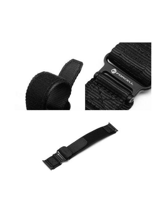 Forcell F-design Каишка Текстил Черен (Apple Watch 42/44/45/49 мм)
