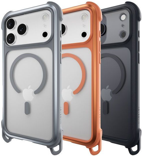 Mageasy Odyssey M With Lanyard Back Cover Silicone with Strap Gray (iPhone 17 Pro)