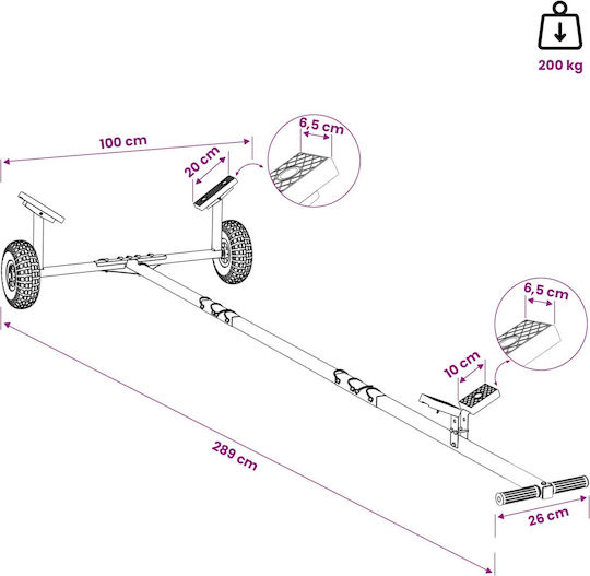 Adjustable Boat Trailer Pneumatic Tires Silver 42043568