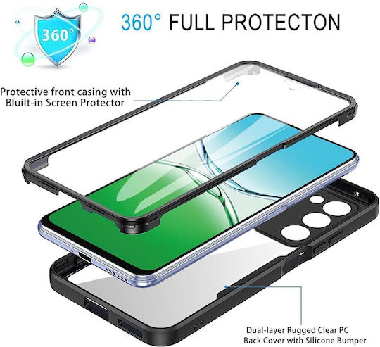 Techsuit ColorVerse 360 Vollschutz Silikon Schwarz (Oppo A5 4G)