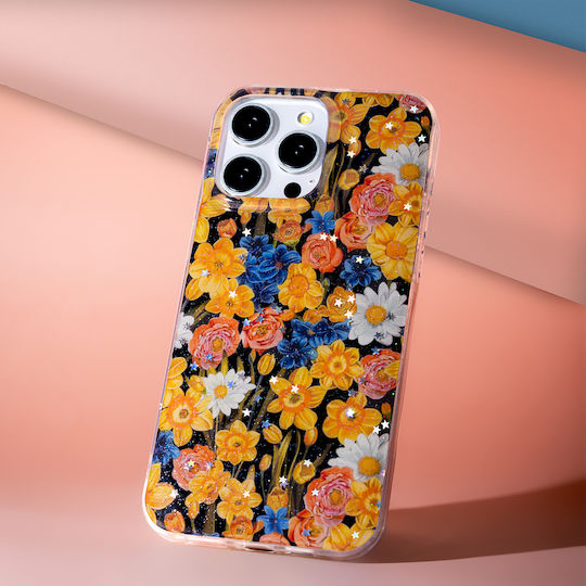 TelForceOne Glow Glam Umschlag Rückseite Silikon 2mm Orange (Galaxy A17)
