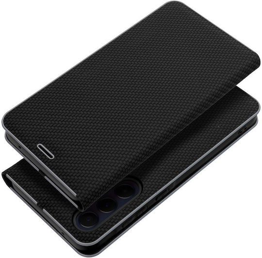 Forcell Luna Carbon Book Δερματίνης Μαύρο (Galaxy S9+)