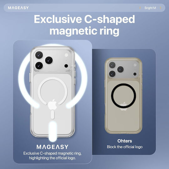 Mageasy Bright M Brieftasche Metallisch Transparent (iPhone 17 Pro Max)