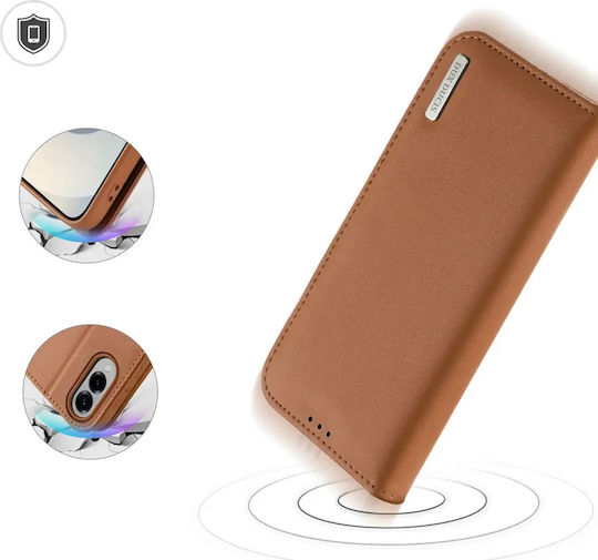 Dux Ducis Hivo Book Кожен / Силиконов Кафяв (Galaxy S25 Edge)