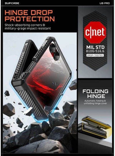 Supcase Unicorn Beetle Pro Book Silikon / Gehärtetes Glas / Kunststoff Schwarz (Galaxy Z Flip8)