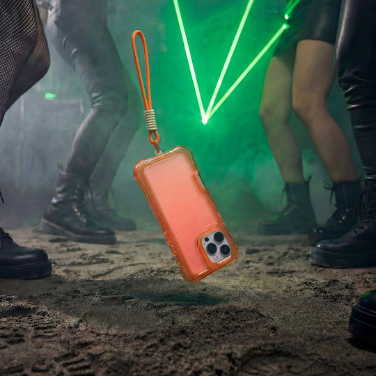 Umschlag Rückseite Silikon mit Nackenriemen Orange für iPhone 17