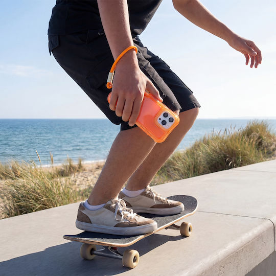 Umschlag Rückseite Silikon mit Nackenriemen Orange (iPhone 17 Pro Max / iPhone 17 Pro / iPhone 16 Pro Max)