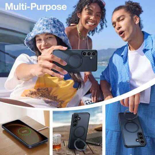 Torras Ostand Back Cover Silicone Black (Galaxy S25+)