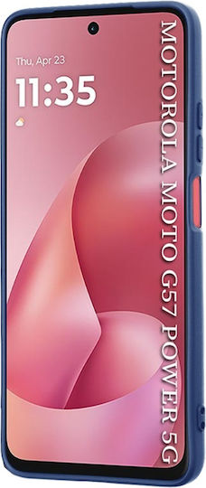 Back Cover Din Silicon Albastru Marin (Motorola Moto G57 Power, Motorola Moto G67 Power)