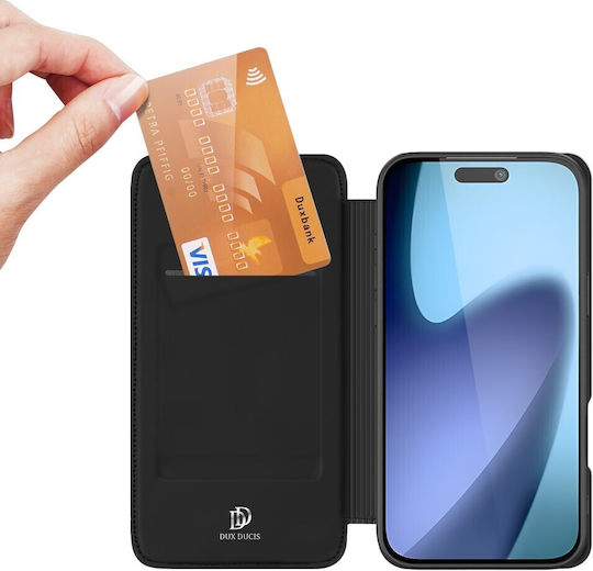 Dux Ducis Skin Buchen Sie Silikon / Synthetisches Leder Schwarz (iPhone 17)