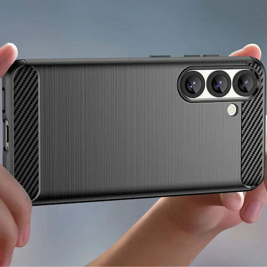 Hurtel Carbon Back Cover Σιλικόνης Μαύρο (Redmi A5)