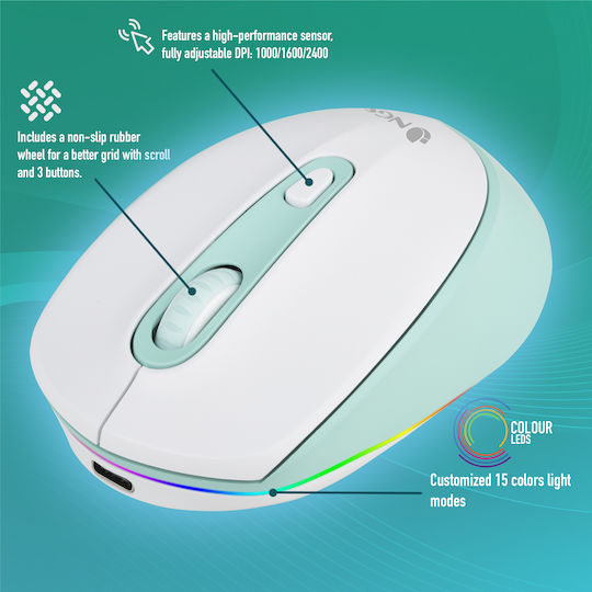 NGS Multimode Smog Kabellos Bluetooth Maus Weiß