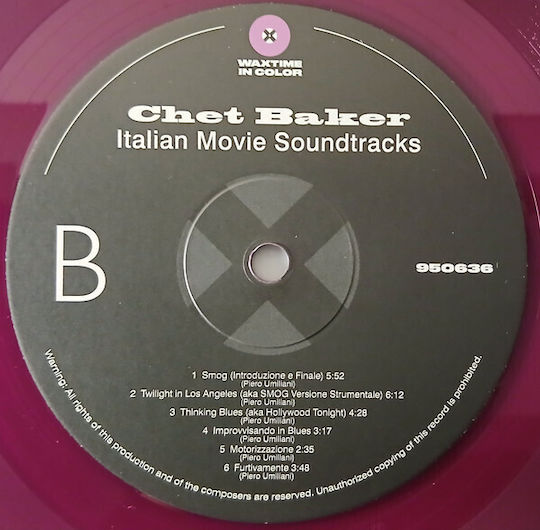 Chet Baker Italian Movie Soundtracks Vinyl