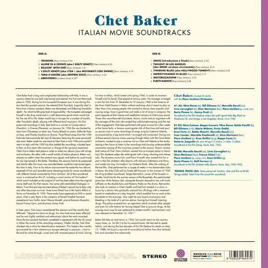 Chet Baker Italian Movie Soundtracks Vinyl