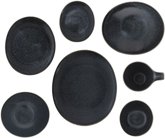 Duka Tiefes Servierteller aus Porzellan Schwarz 22cm