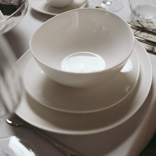 Duka Boluri De Servire Rotund Din Porțelan Alb Cu Diametru 17 Cm