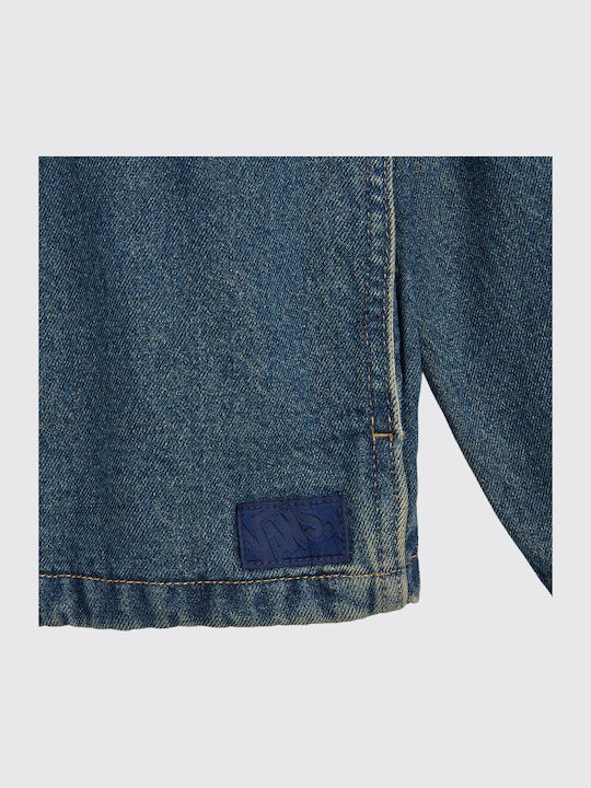 Overshirt Din Denim Cu Mânecă Lungă Albastru