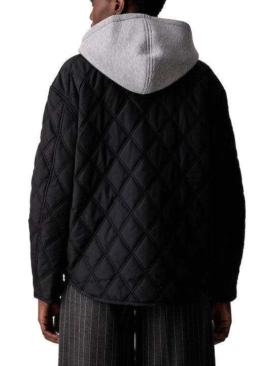 Guess Jachetă de damă pentru iarnă Jblk/jet Black