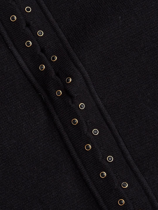 Women's Knitted Cardigan with Buttons Black