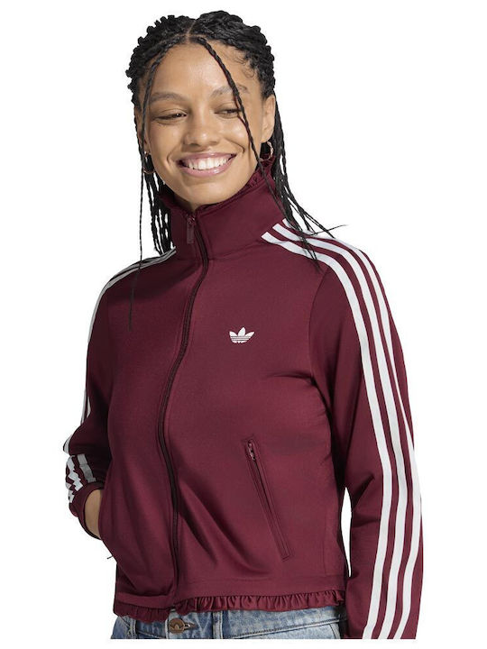 Firebird Track Top Women's Athletic Cardigan Burgundy