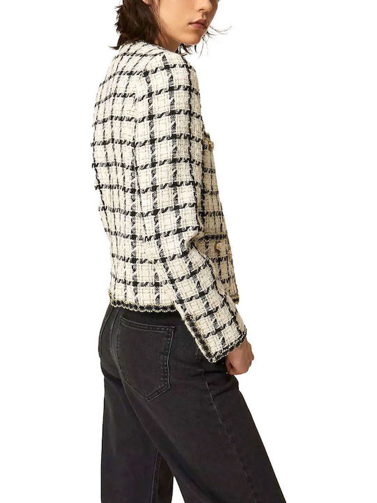 Twinset Women's Blazer Ecru-Black