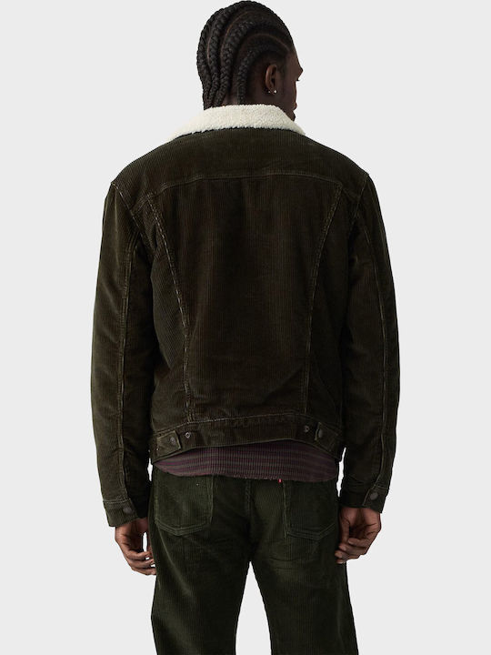 Type Iii Sherpa Trucker Jacket Dark Olive Green