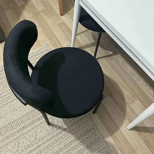 Onita Scaun Bucătărie Cu Material Textil Negru