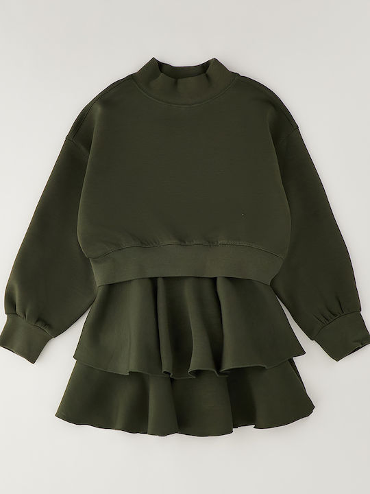 Kinderbekleidungsset mit Rock 2 Stück Khaki