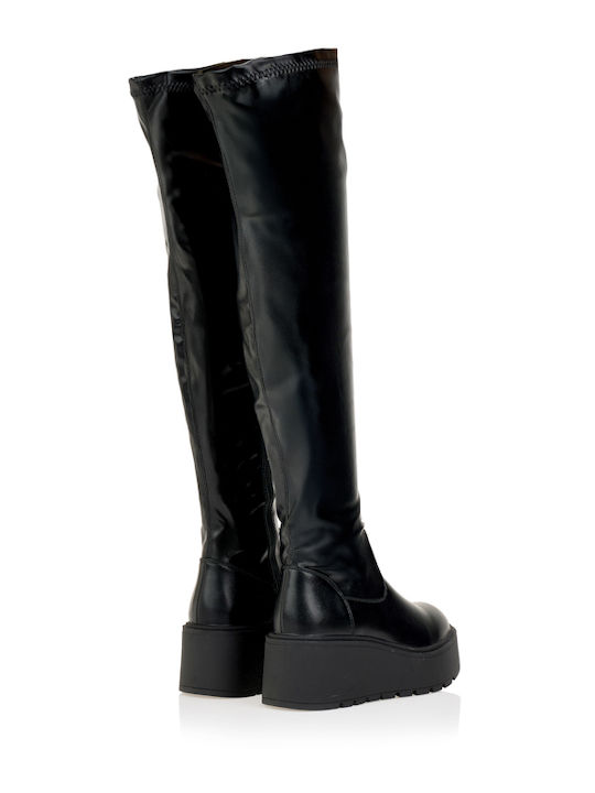Damenstiefel mit Mittelhohem Absatz in Schwarz